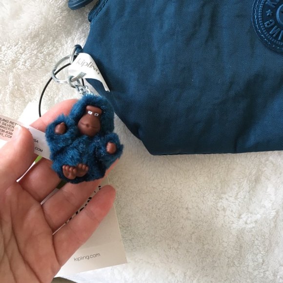 Kipling Zadok Night Teal Tonal Cosmetic Pencil Case Pouch Bag Accessory nwt - Picture 7 of 15